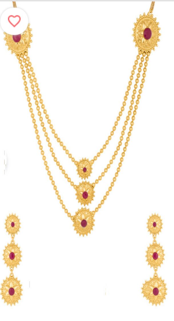 Gold Plated Layer Necklace Set from Jhankar