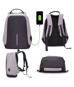Snapdeal - Defloc Grey Anti-theft School Bag with USB Port